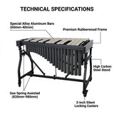 Professional 3-Octave Vibraphone with Authentic Vibrato Tone